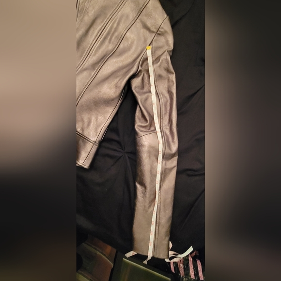 Mackage Aritzia Metallic Gunmetal Pewter lambskin leather motorcycle jacket xxxs - Picture 11 of 12